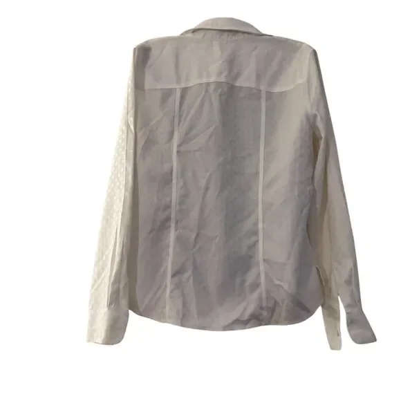 FoxCroft Women's Fitted White Button-Up Blouse Size 12 Workwear - Picture 2 of 5